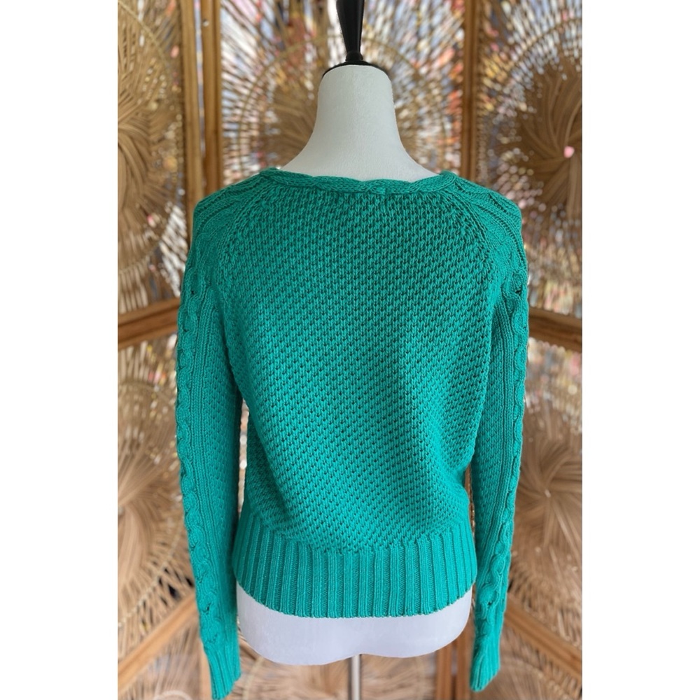 Vintage Aqua Green Chunky Knit Hunter’s Run Button Front Cardigan Sweater S - Picture 9 of 9